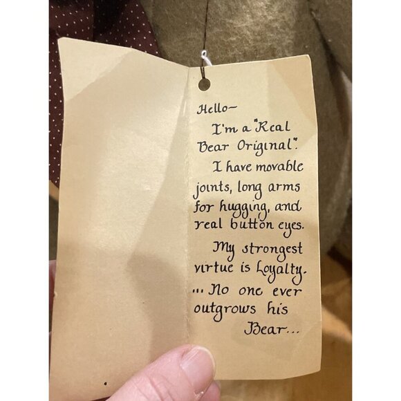 Vintage Real Bear Original Button Eyes Jointed Tan Large Teddy‎ 19 Inch - Picture 6 of 8